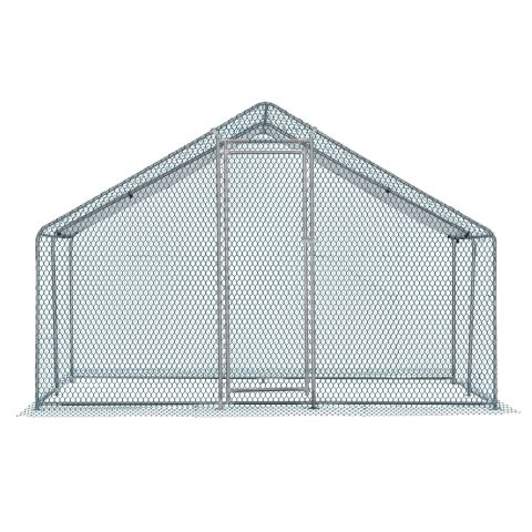 10 x 10 ft Large Metal Chicken Coop, Walk-in Poultry Cage Chicken Hen Run House with Waterproof Cover, Rabbits Cats Dogs Farm Pen for Outdoor Backyard Farm Garden