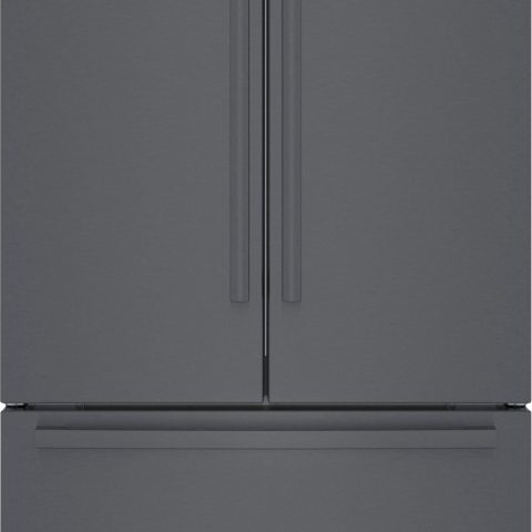 Bosch - 800 Series 21 Cu. Ft. French Door Counter-Depth Smart Refrigerator - Black stainless steel