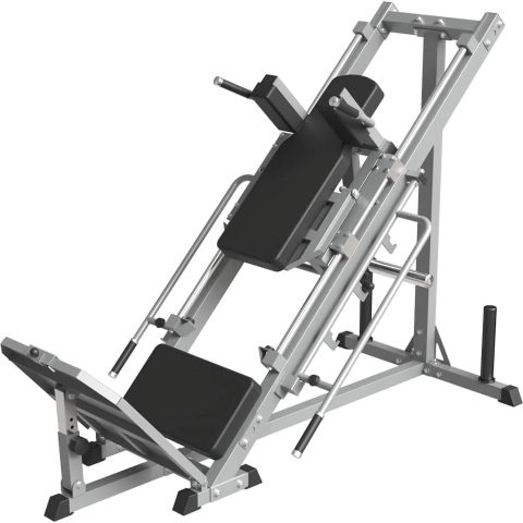 Leg Press Hack Squat Machine, Professional Adjustable Leg Exercise Machine with Linear Bearing, Lower Body Strength Training with Weight Storages for Quads, Hamstring, Glutes, Calves, Home Gym